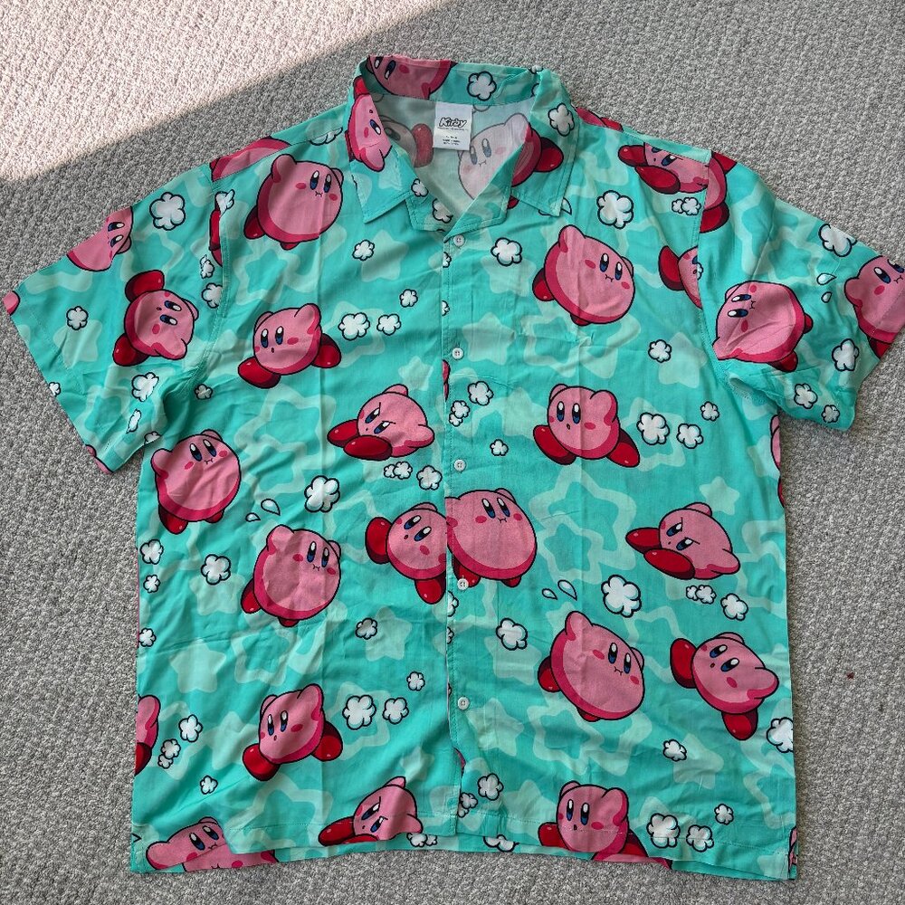 Kirby Nintendo Button-Up Shirt
